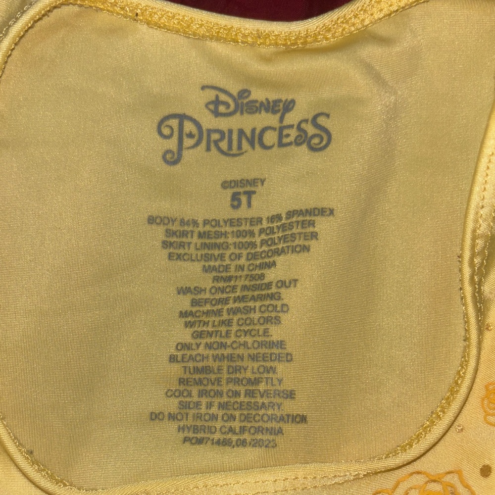 Girls' Yellow Princess Tulle Costume Dress - Picture 5 of 5